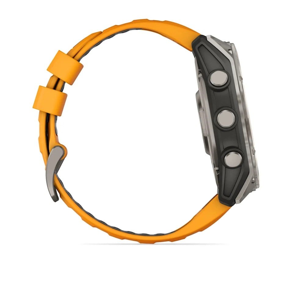 Garmin Fenix 8 51mm AMOLED Sapphire Edition Titanium Watch - Spark Orange with Graphite Silicone - Spark Orange with Graphite Silicone Band - image 8