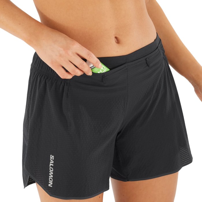 Salomon Sense Aero 5 Inch Womens Running Shorts - Deep Black/Peris