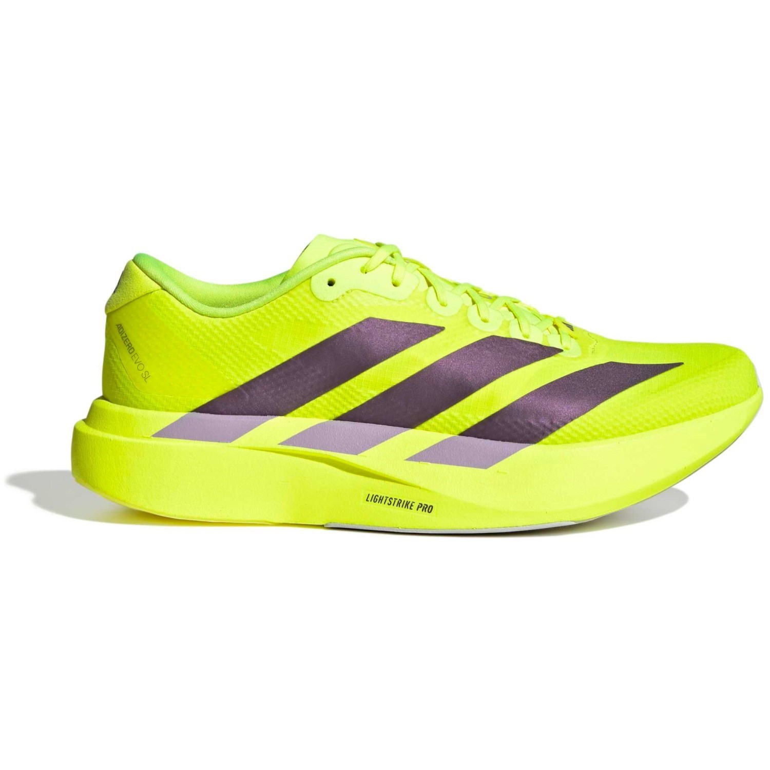 adidas Adizero Evo SL Woven - Mens Running Shoes - Solar Yellow/Aurora Plum/Powder Plum