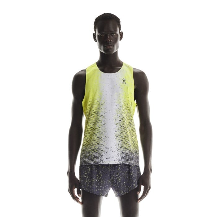 On Mens Race Singlet - Lime