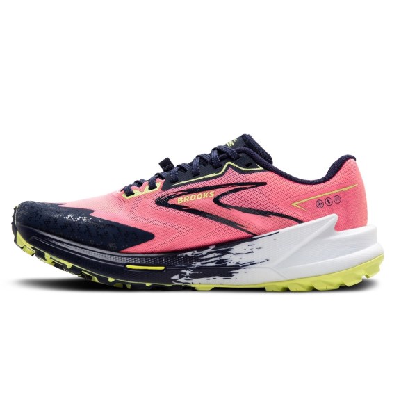 Brooks Catamount 3 - Womens Trail Running Shoes - Pink/Peacoat/Sunny Lime