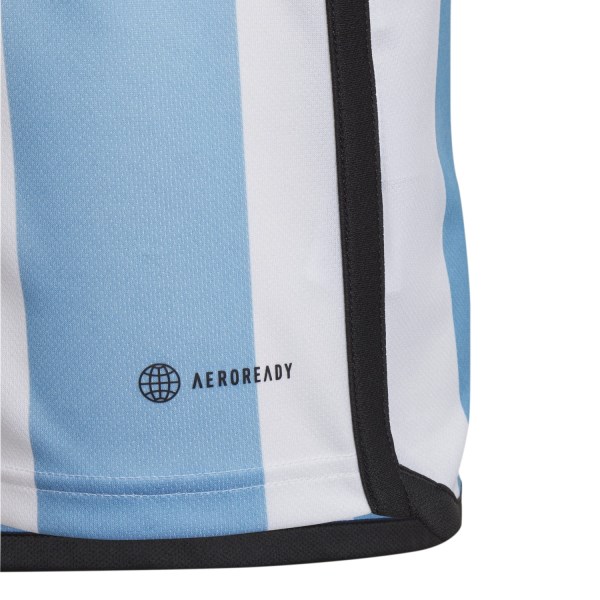 Adidas Argentina Home 22 Youth Kids Soccer Jersey - White/Light Blue