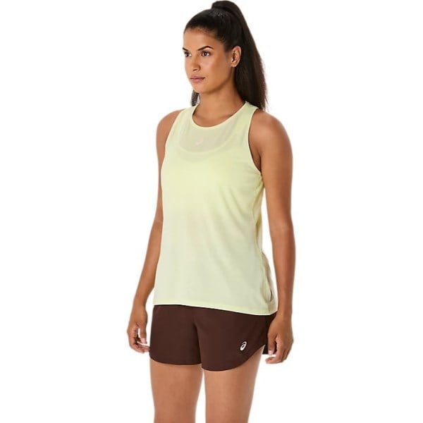 ASICS Nagino Adjustable Run Tank - Womens Running Clothing - Huddle Yellow/Heather