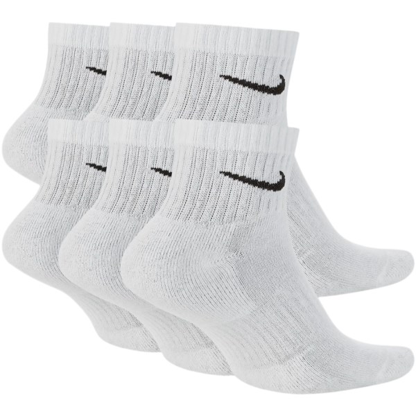Nike Cushioned Ankle Unisex Training Socks - 6 Pack - White/Black