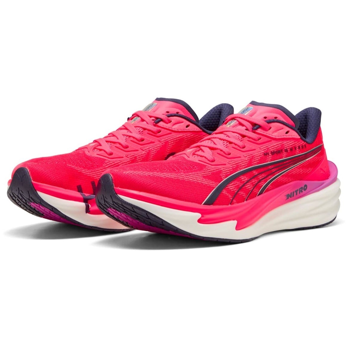 Puma Deviate Nitro 4 Hyrox - Mens Running Shoes - Puma White/Electric Orchard/Pure Pink