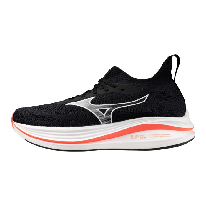 Mizuno Neo Zen - Mens Running Shoes - Black/White/Fiery Coral