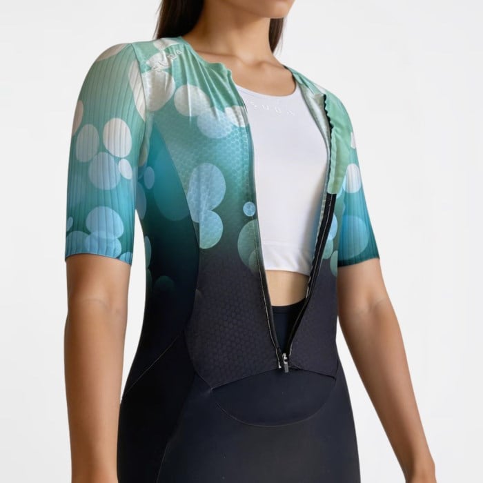 SUB4 Womens Triathlon Seamless Sleeved Speedsuit - Air Teal