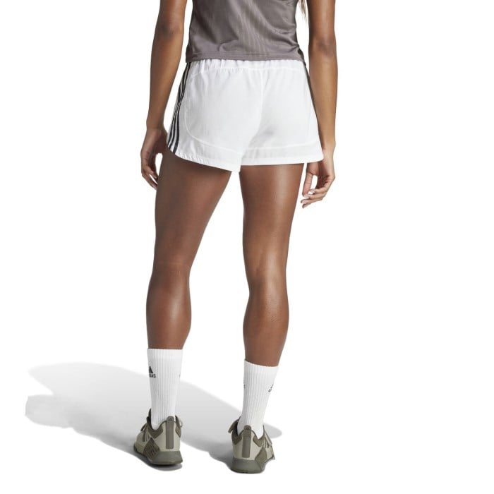 adidas Pacer 3 Inch Woven Hi-Rise Womens Training Shorts - White/Black