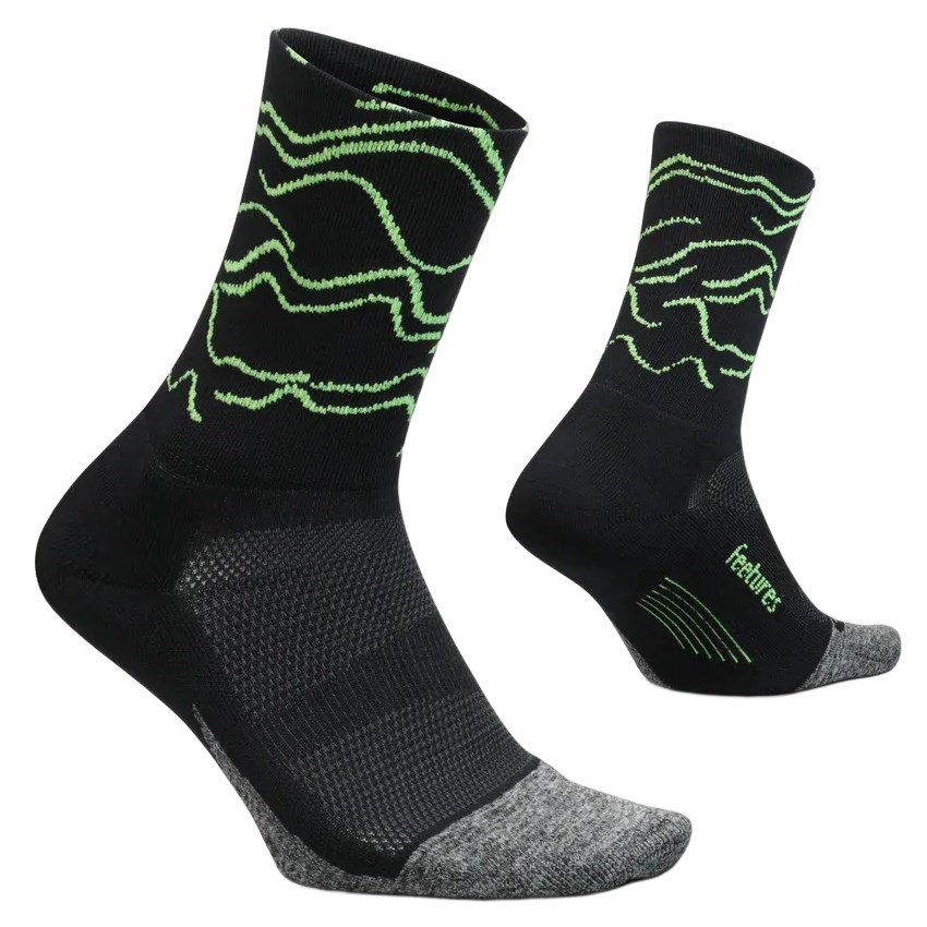 Feetures Elite Light Cushion Mini Crew Running Socks - Rogue Black