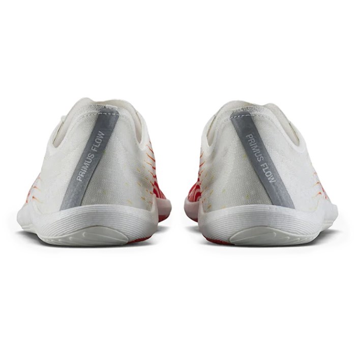 Vivobarefoot Primus Flow - Mens Running Shoes - Bright White/Neon Orange