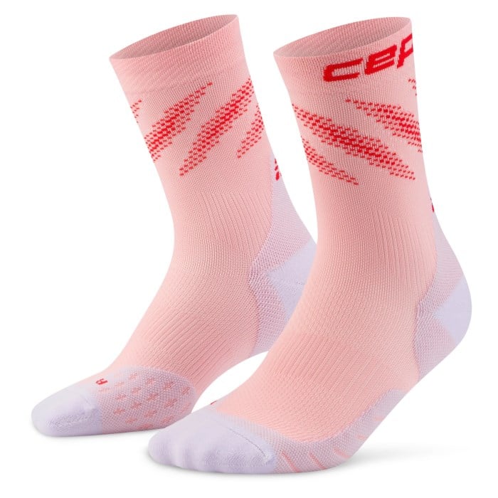 CEP Core Run Elliptic Mid Cut Womens Socks - Pink/Red - image 3