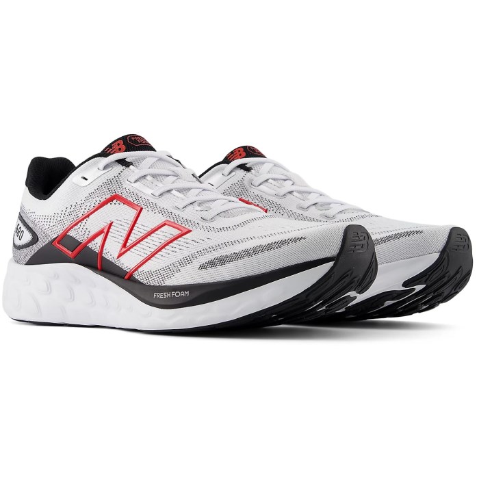 New Balance Fresh Foam 680v8 - Mens Running Shoes - White/Black/True Red