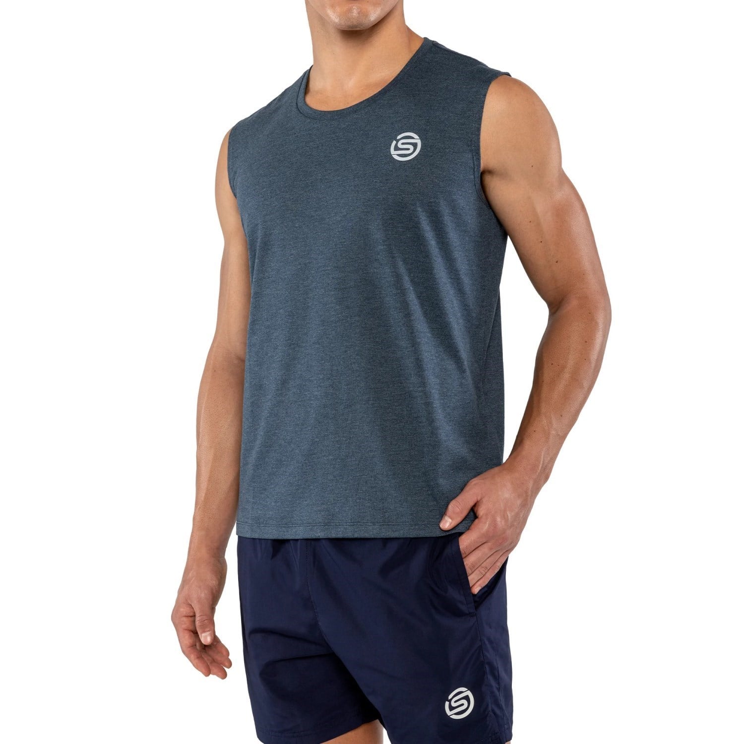 Skins Activewear Mens Singlet - Midnight Navy