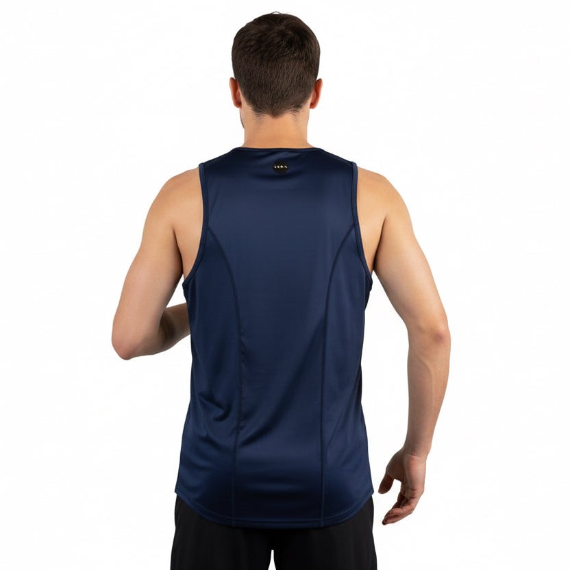 SUB4 Action Mens Running Singlet - Navy