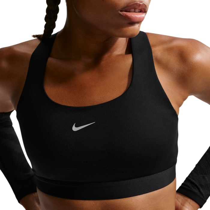 Nike Swift Womens High-Support Lightly Lined Sports Bra - Black/Reflective Silver
