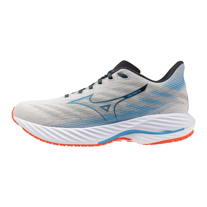 Mizuno Wave Rider 28 - Mens Running Shoes - Nimbus Cloud/Blue Pace/Ignition Red