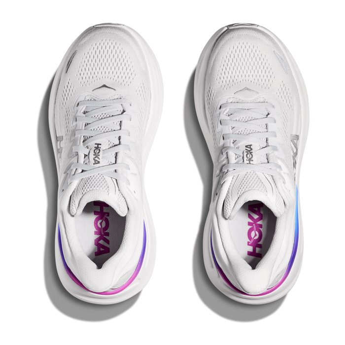 Hoka Bondi 9 - Womens Running Shoes - Cosmic Grey/White