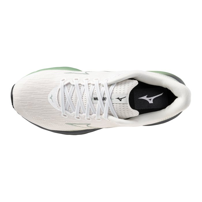 Mizuno Wave Rider 28 - Mens Running Shoes - Snow White/Frosty Green/Black