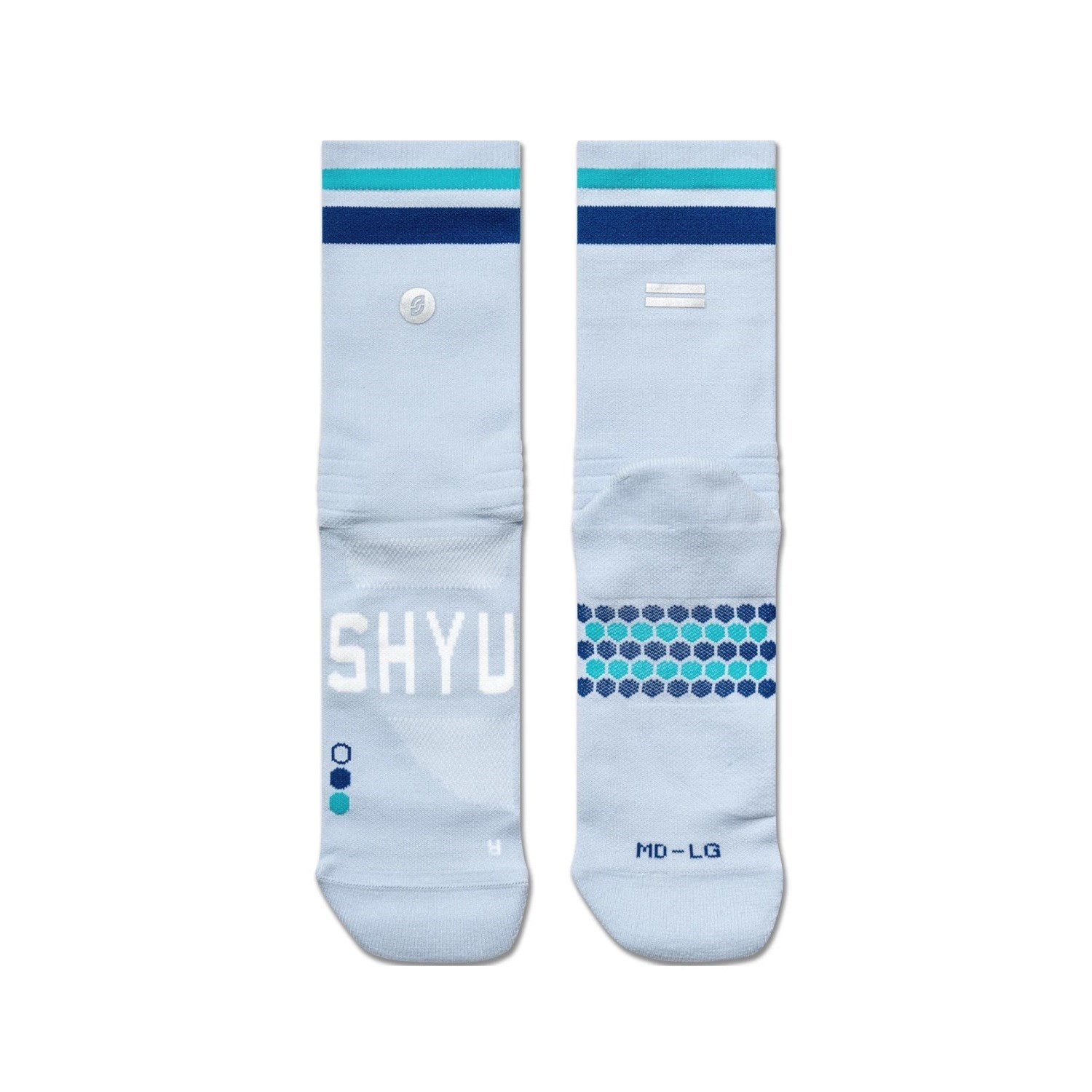 SHYU Quarter Crew Racing Socks - Ice/Blue/Azure