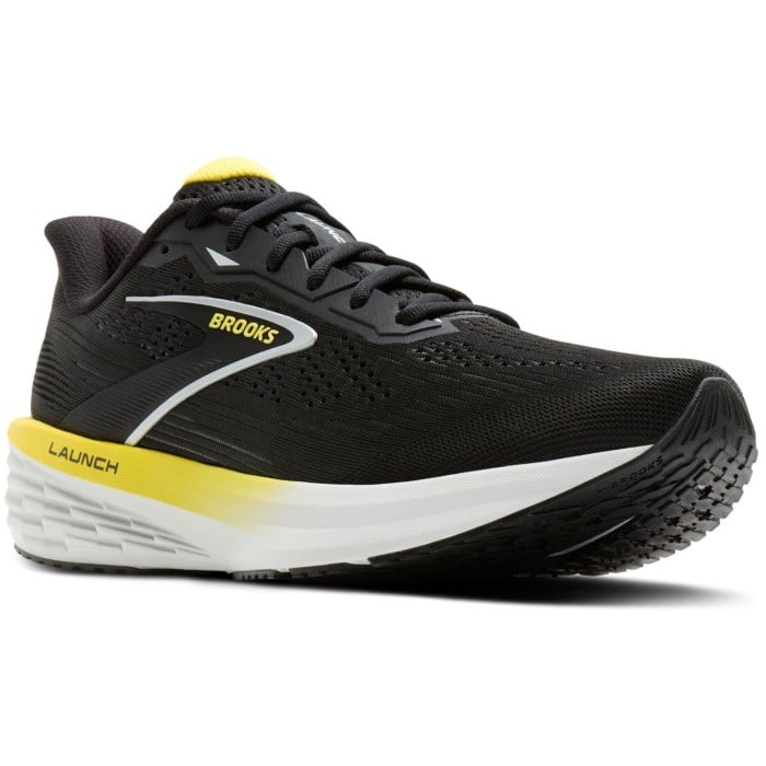 Brooks Launch 12 - Mens Running Shoes - Black/Cyber Yellow/Oyster - image 6
