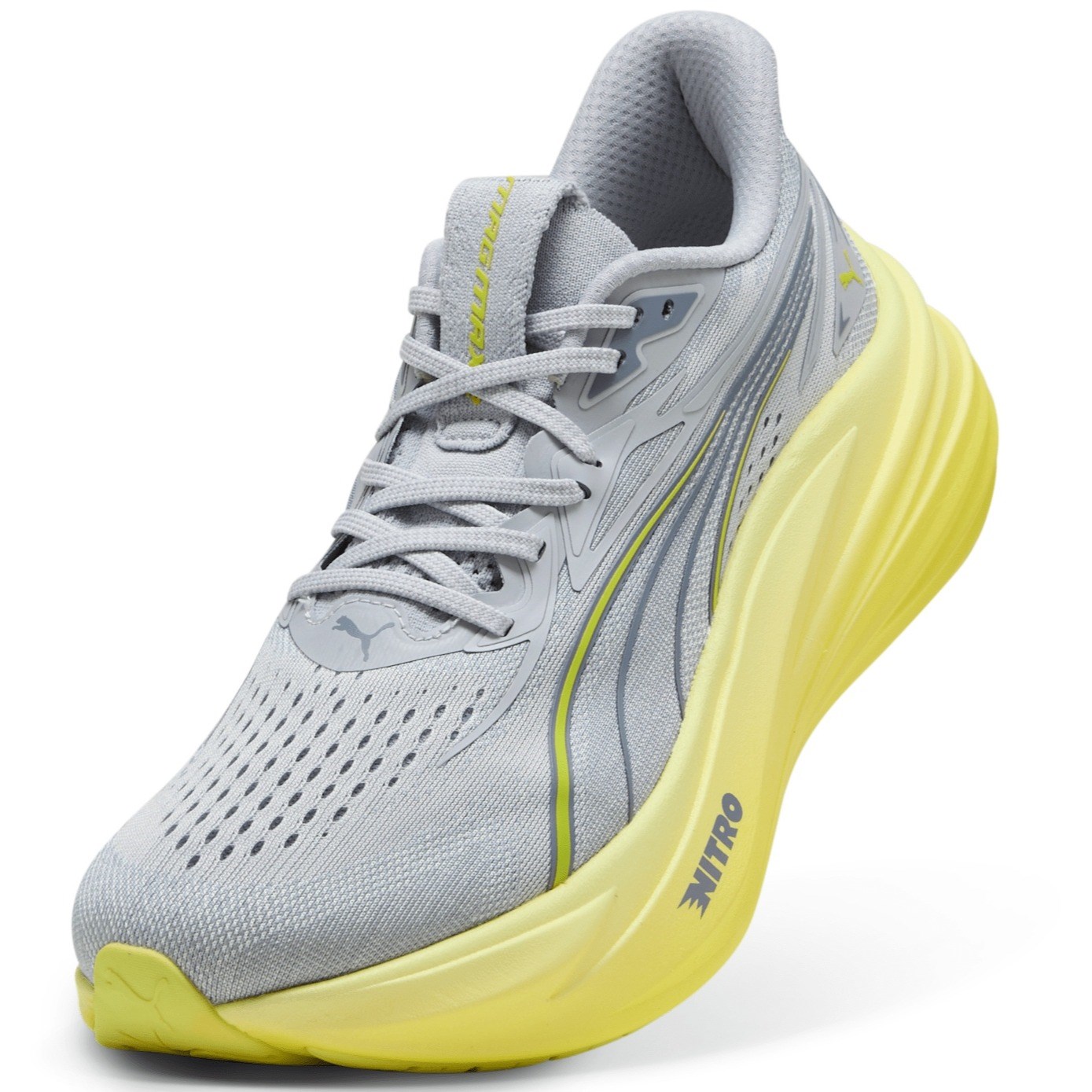 Puma MagMax Nitro 2 - Mens Running Shoes - Vibrant Silver/Lux Lime
