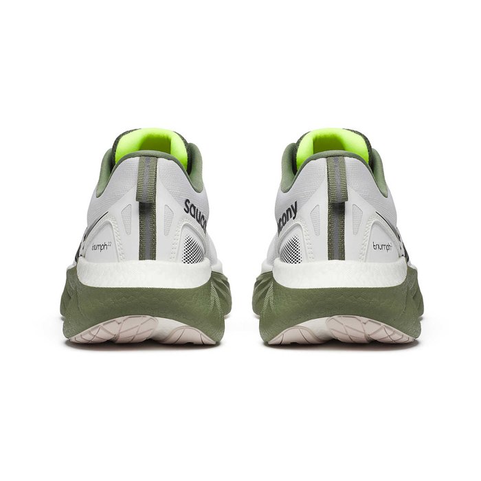 Saucony Triumph 22 - Mens Running Shoes - White/Olive