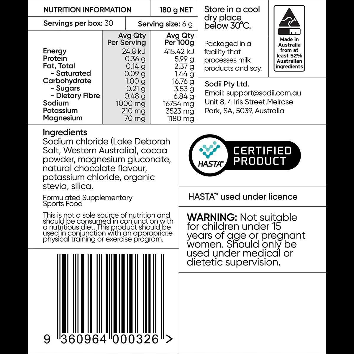 Sodii Everyday Hydration Salts Tub - 30 Serves - Salty Chocolate - image 2