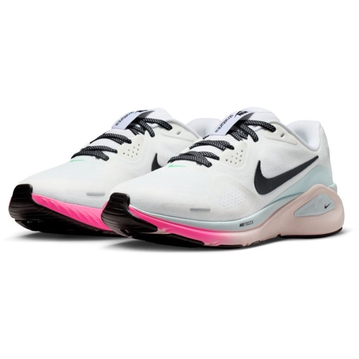 Nike Air Zoom Structure 26 - Womens Running Shoes - White/Black/Glacier Ice/Hyper Pink