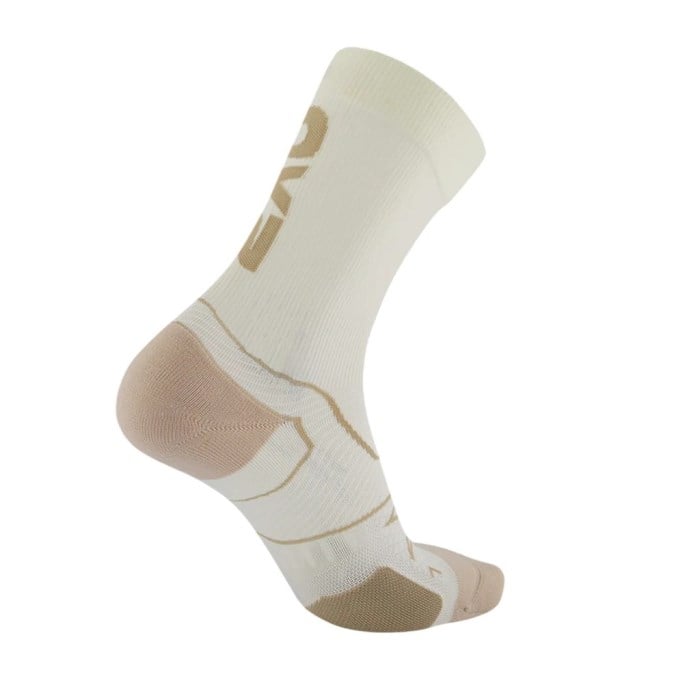 2XU Vectr Cushion Crew - Unisex Running Socks - Chalk/Mojave