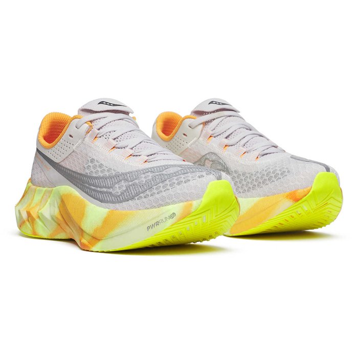 Saucony Endorphin Pro 4 - Womens Road Racing Shoes - Fog/Peel