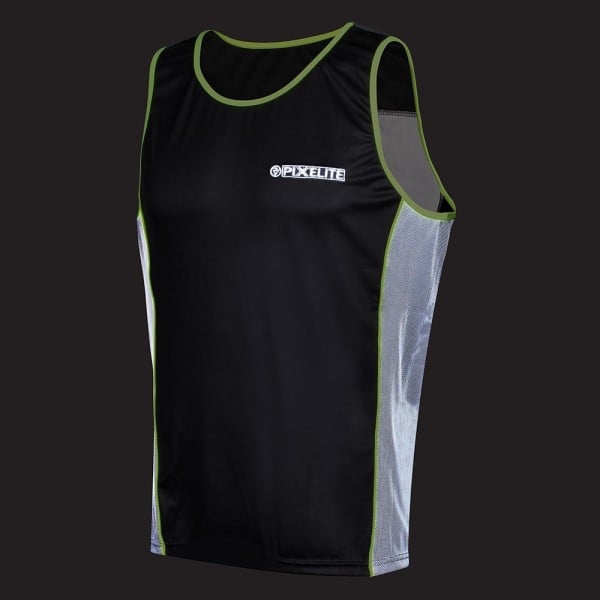 Proviz PixElite Mens Running Tank Top - Black/Green