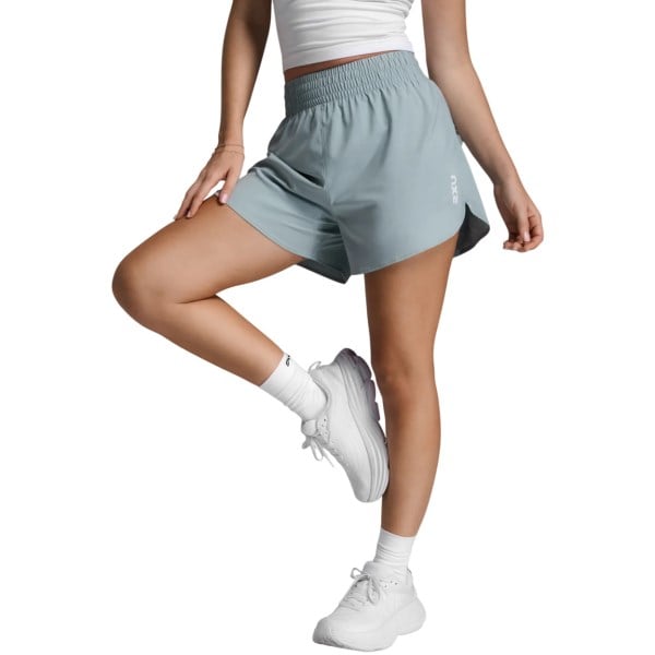 2XU Aero Hi-Rise Womens Running Shorts - Smoke Blue