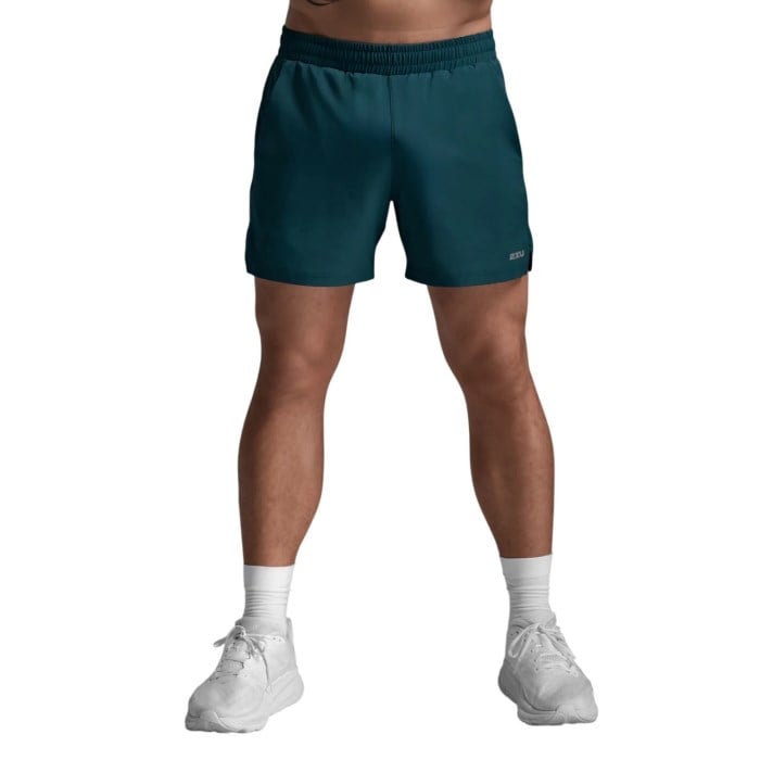2XU Aero 5 Inch Mens Running Shorts - Dark Moss/Silver Reflective