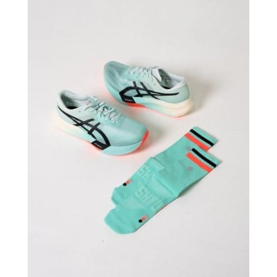 Shyu Half Crew Racing Socks - Peppermint/Red/Black