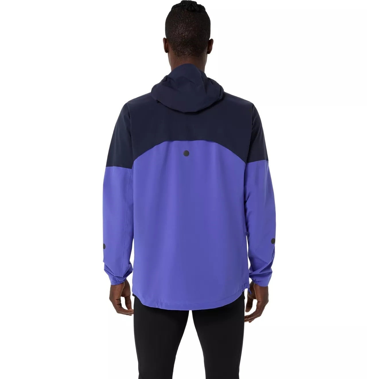 Asics MetaRun Legend Mens Running Jacket - Midnight/Cobalt Burst/Illuminate Green