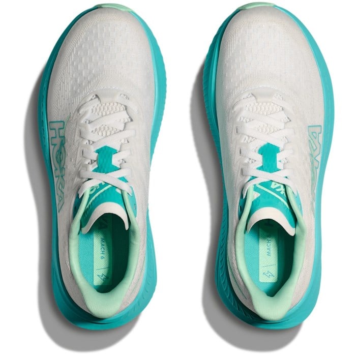 Hoka Mach 6 - Womens Running Shoes - White/Cielo Blue