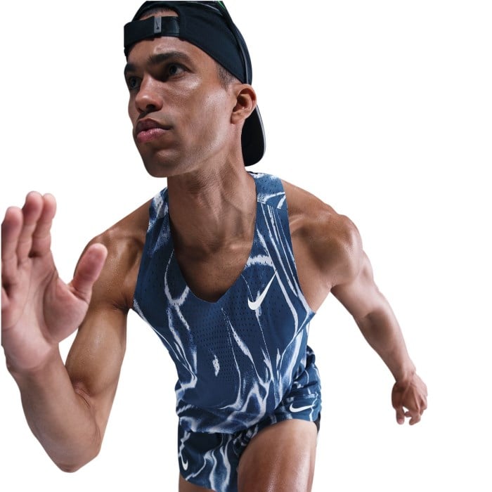 Nike Aeroswift Mens Running Singlet - Coastal Blue/White