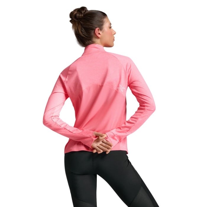 2XU Aero 1/2 Zip Womens Running Top - Pink Glow/White Reflective