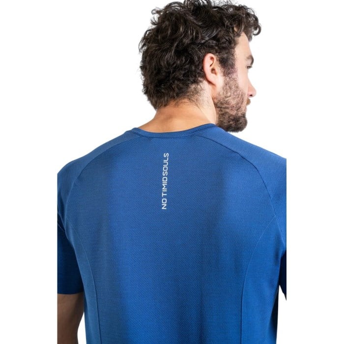 No Timid Souls GLIDE360 Mens Short Sleeve Top - Pacific Ocean Blue Marle