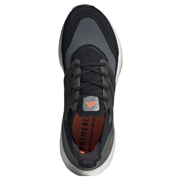 Adidas Ultraboost 21 - Mens Running Shoes - Core Black/Blue Oxide/Screaming Orange