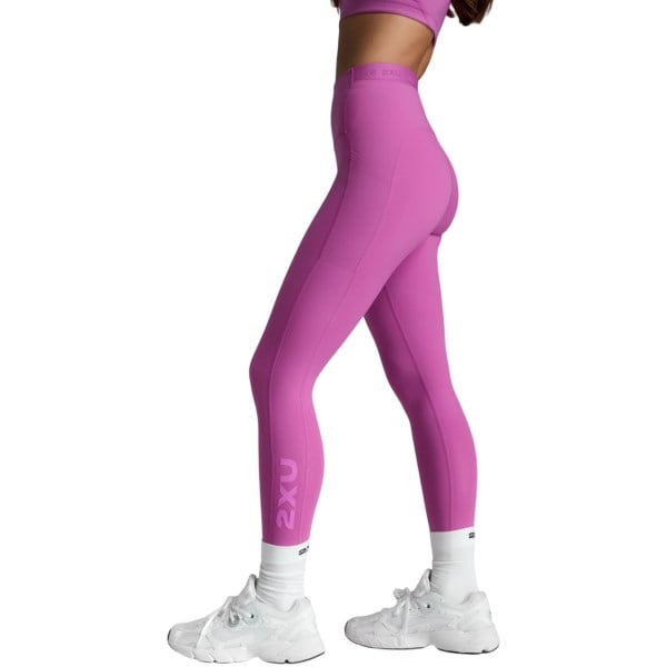 2XU Form Stash Hi-Rise Womens Compression Tights - Hyper Violet/Hyper Violet