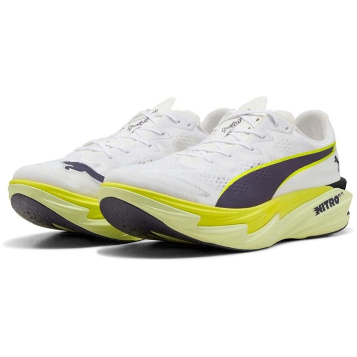 Puma Deviate Nitro Elite 4 - Mens Running Shoes - Puma White/Apple Spritz/Lux Lime