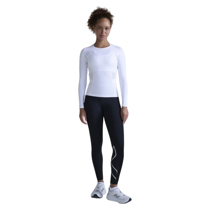 2XU Core Compression Womens Long Sleeve Running Top - White/White - image 7