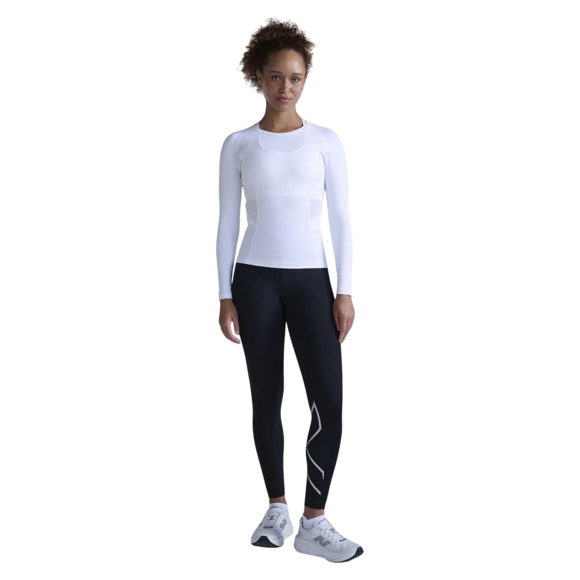 2XU Core Compression Womens Long Sleeve Running Top - White/White - image 7