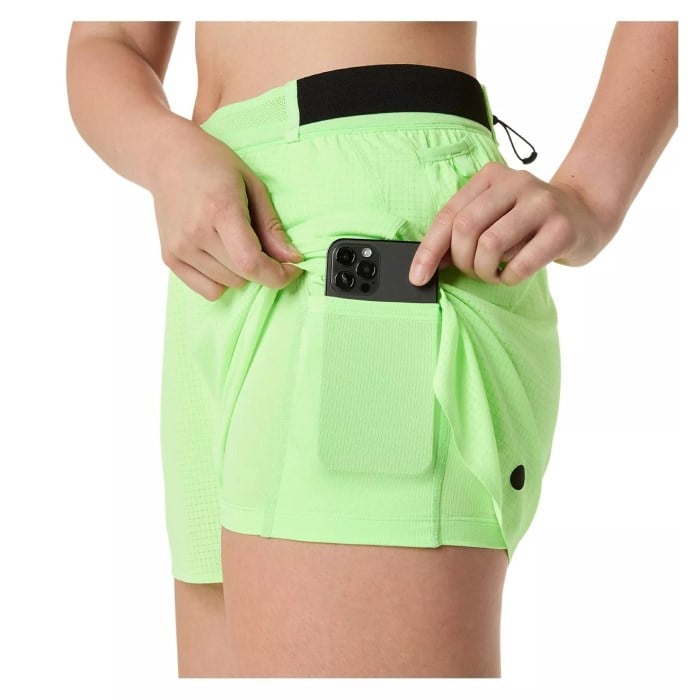 Asics MetaRun Womens Split Shorts - Illuminate Green