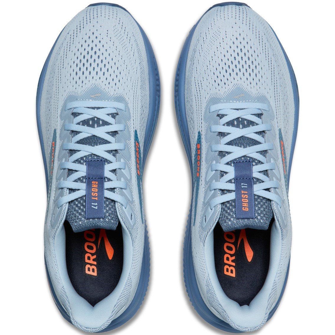 Brooks Ghost 17 - Mens Running Shoes - Skyway/Moonlight/Orange