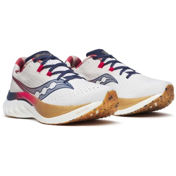 Saucony Endorphin Speed 4 Boston - Mens Running Shoes - White/Navy