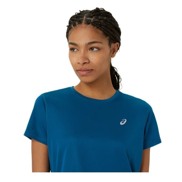 Asics Silver Womens Short Sleeve Running T-Shirt - Rich Navy
