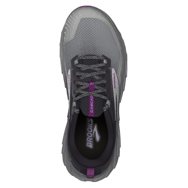 Brooks Cascadia 17 - Womens Trail Running Shoes - Oyster/Blackened Pearl/Purple