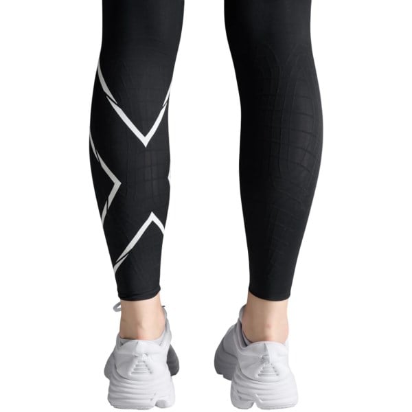 2XU Womens Light Speed React Hi-Rise Compression Tights - Black/White Reflective